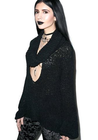 Scandal Knit Crop - Black