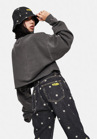 Daisy in the Darkness Embroidery Pants