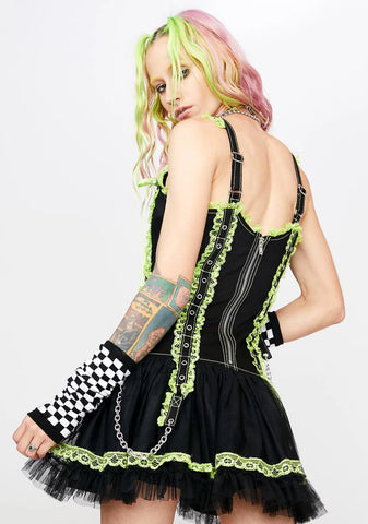 Green Lace Mini Dress