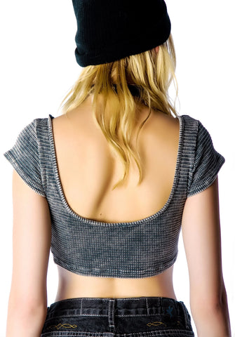 Reality Sux Crop Top - Gray