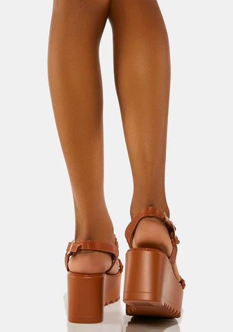 Rust Let's Rewind Platform Sandals