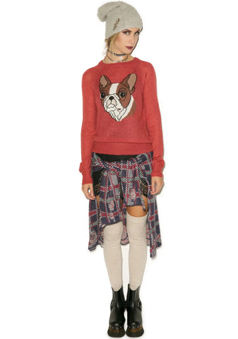 Bulldog Party Sweater - Dark Green