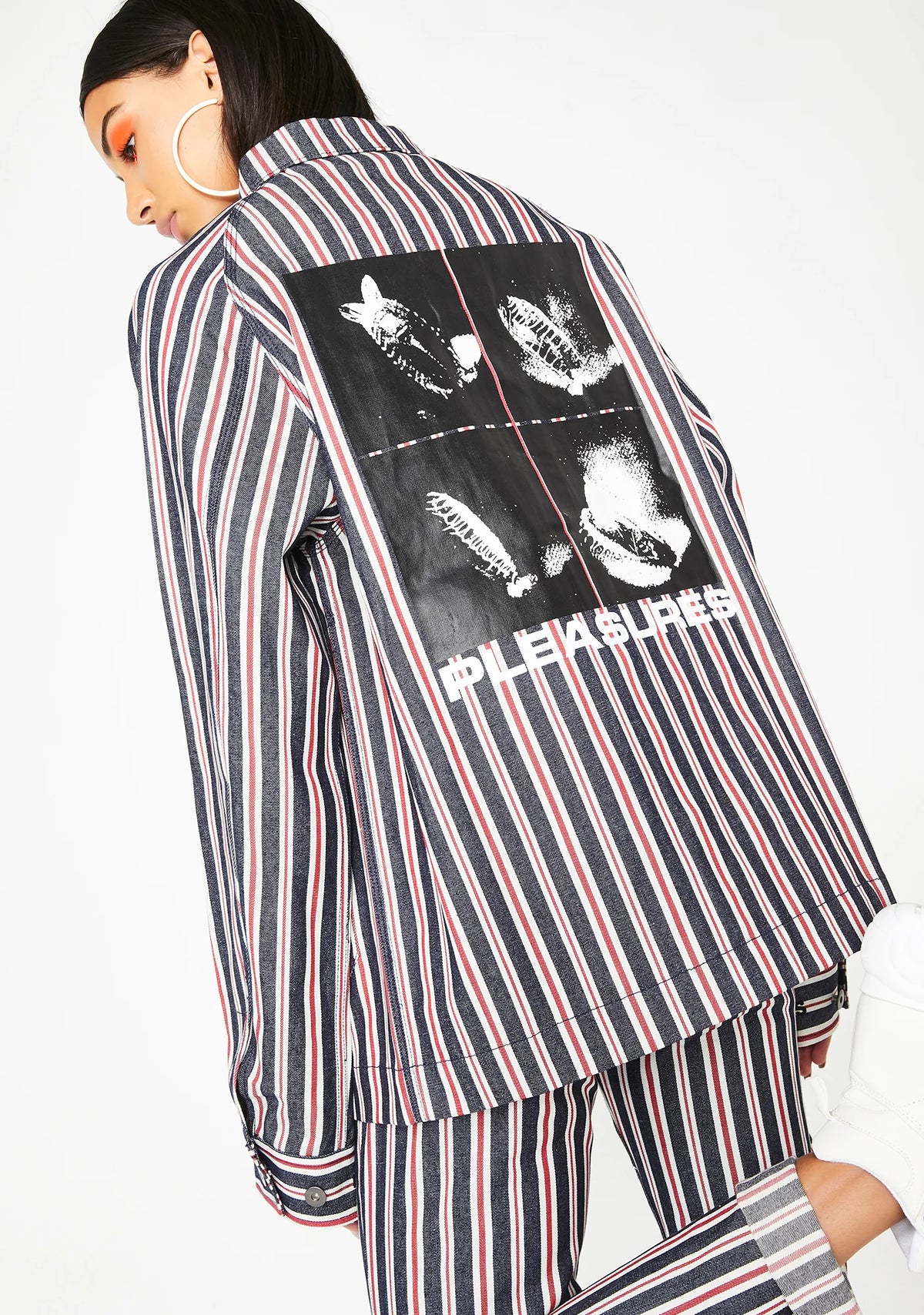 Striped Denim Utility Jacket