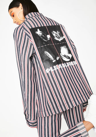 Striped Denim Utility Jacket