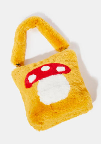 Mushroom Fuzzy Tote Bag