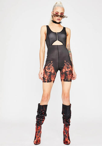 Blazing Glory Cut-Out Romper