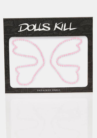Pink Butterfly Rhinestone Face Gems