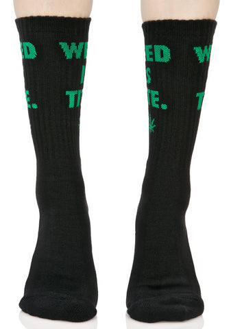 Weed Is Tite Crew Sock