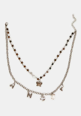 An Angel Among Us Layered Charm Choker