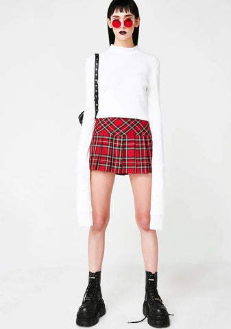 Pleated Bloody Plaid Skirt