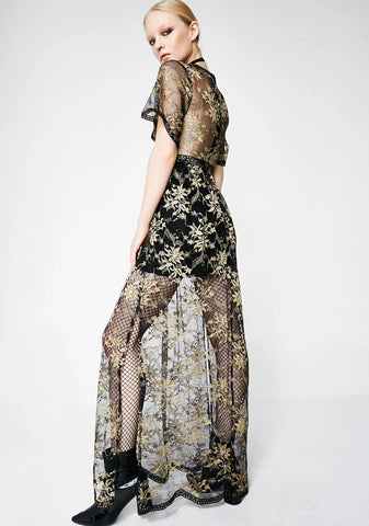 Sheer Elegance Floral Dress