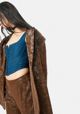 Royal Down For It Corset Top