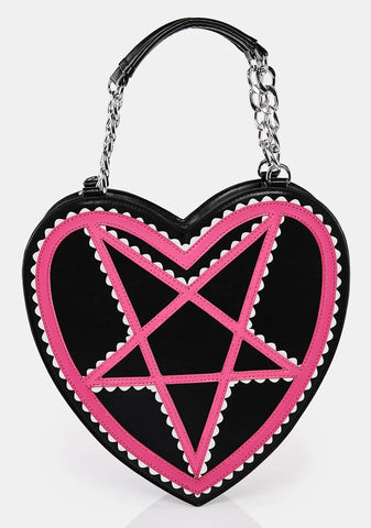 Pink Pentagram Heart Bag