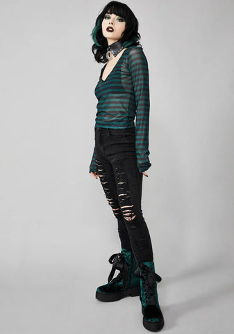 Mystery Exposed Sheer Top