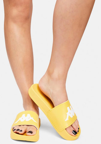 Yellow White Authentic Adam 2 Slide Sandals