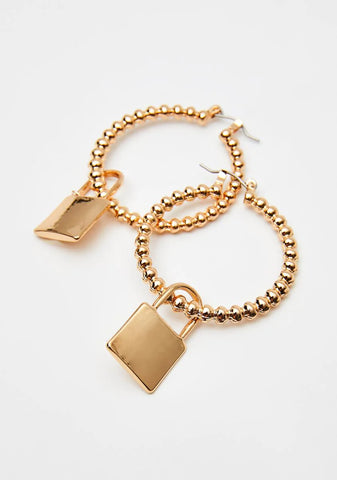 Locked It Talk it Hoop Earrings