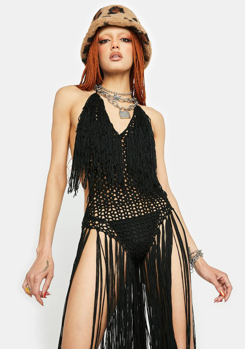 Onyx It's Your Move Crochet Bodysuit