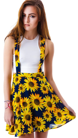 Sunflower Garden Suspender Skirt