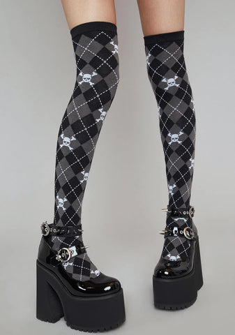 Uncharm School Argyle Thigh Highs