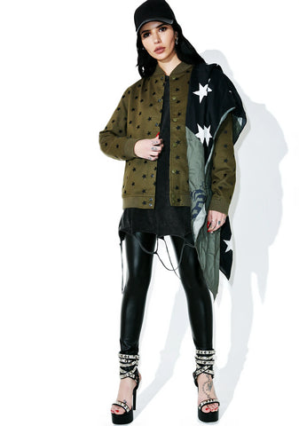 Star Embroidered Varsity Jacket