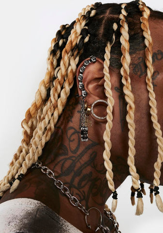 Distortion Drop Chain Roller Ear Cuffs