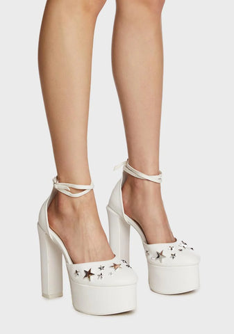 Wide Fit Starry Platform Heels