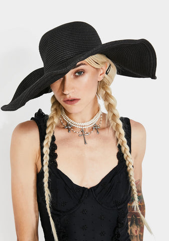 Raven Seeking Sunshine Wide Brim Hat