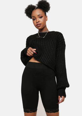 Noir Answer My Call Biker Shorts