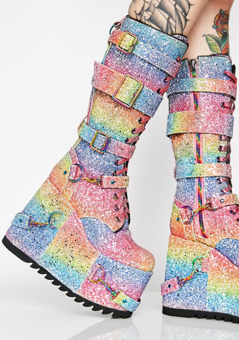 Sparkle Pony Platform Boots