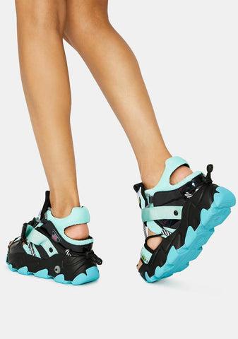 Teal Dragon Fruit Sandals