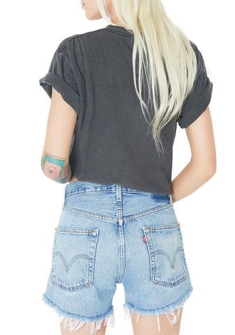 Denim Lace-Up Shorts