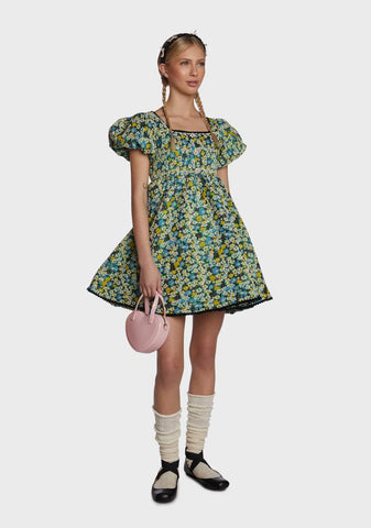 Bouquets Jacquard Mini Dress