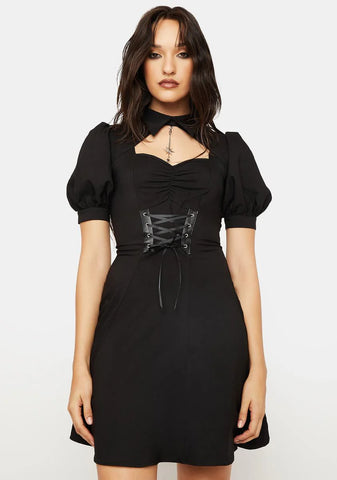 Rebel Girl Lace Up Mini Dress