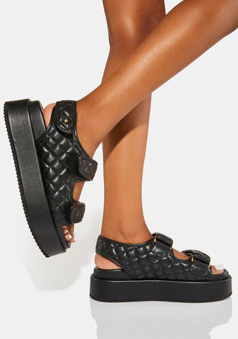 Noa Quilt Platform Sandals
