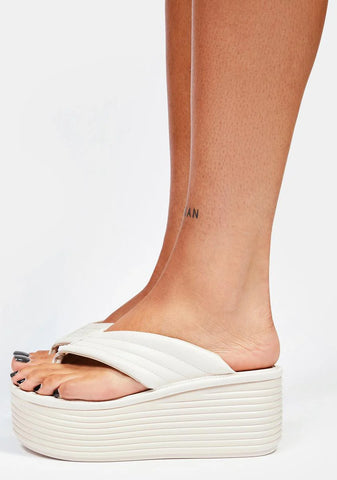 Bare Knows It All Platform Flip Flops