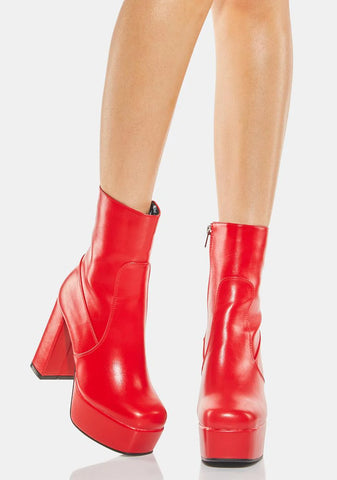Red Making Moves Platform Boots