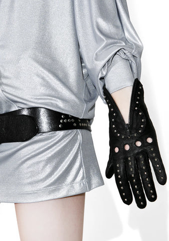 Studded Key Hole Gloves