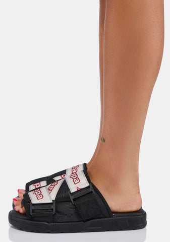 Red Logo Tape Kalpi Sandals