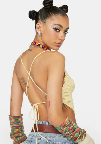 Lemon Way To Fame Crochet Top