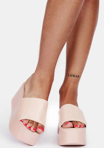 Blush Strutting Through Life Platform Sandals
