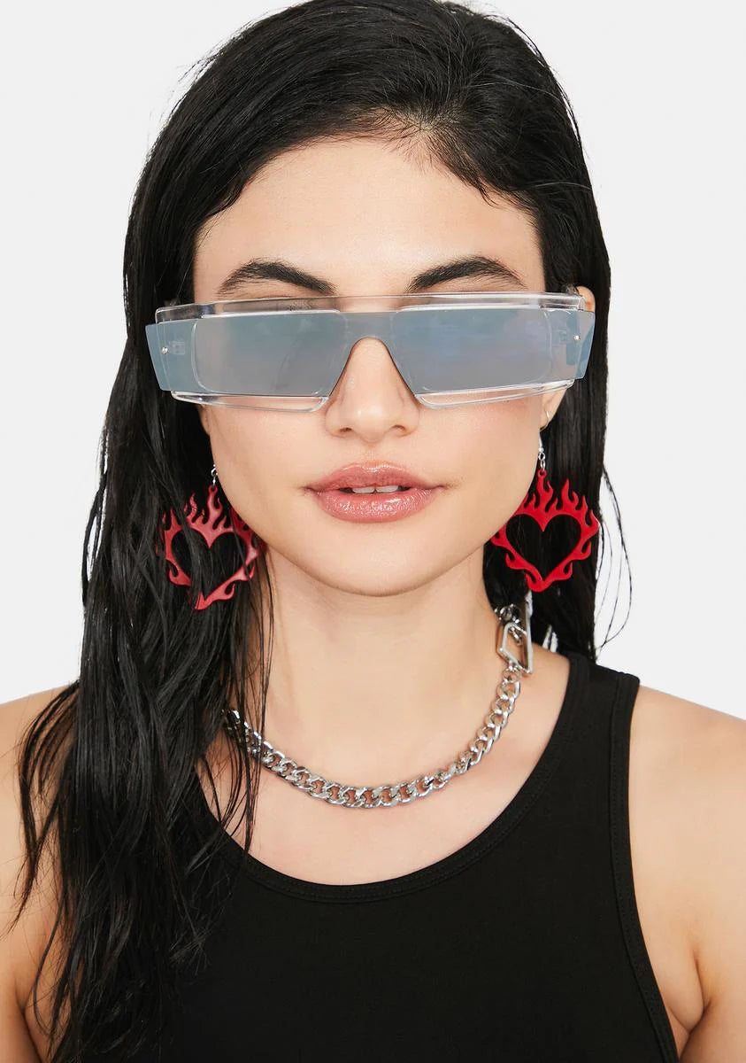 Clear Undercover Star Rectangle Sunglasses