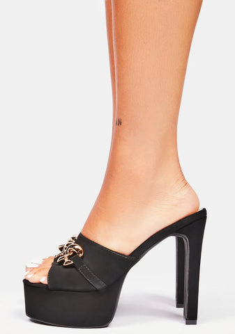 Safety Net Chain Platform Heels