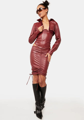 Red Yem Cropped Coat