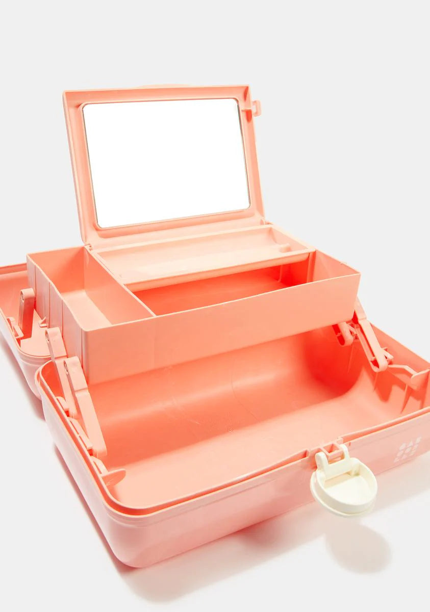 On The Go Girl Peach Marble Caboodle