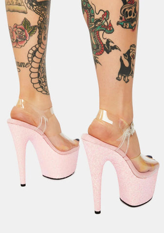 Time After Time Platform Glitter Heels