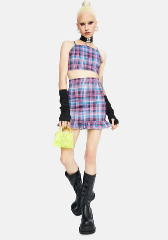 Back 2 School Baddie Plaid Skirt Set