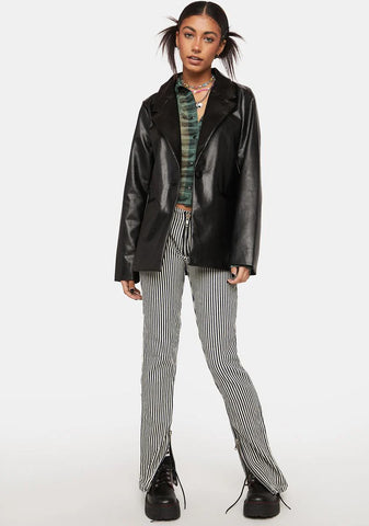 Vegan Leather Oversized Blazer