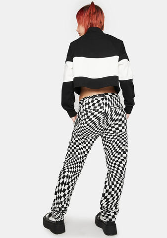 Wavy Checkered Easy Pants