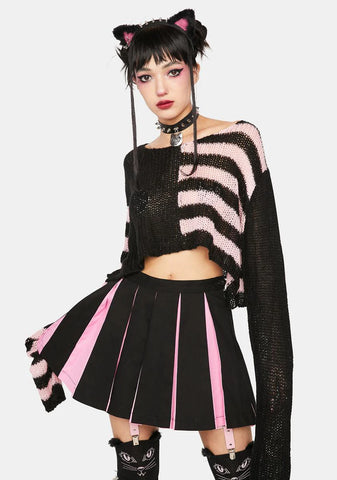 Sweet State Of Ruin Pleated Mini Skirt