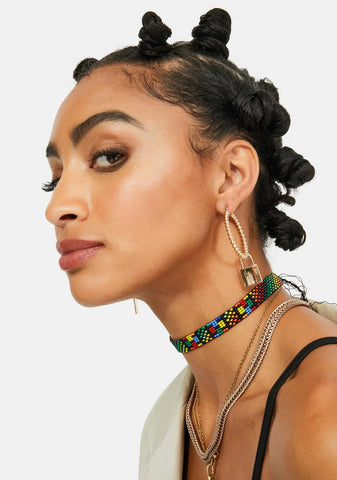 Locked It Talk it Hoop Earrings